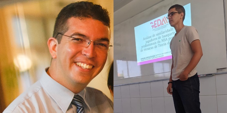 Professor Dr. Dario Calçada e o estudante Joan Davi dos Santos
